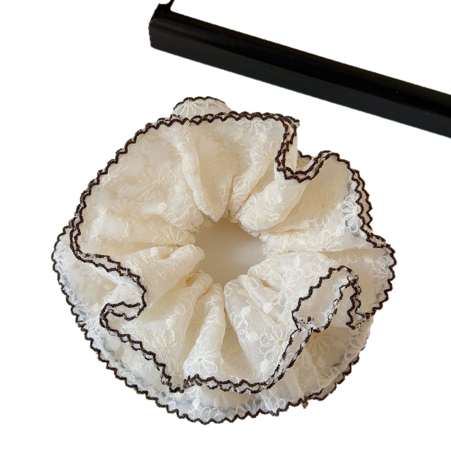 D廠 韓系髮飾甜美刺繡四層蕾絲髮圈髮飾批發 折扣@洽客服 26.04.W4 「FQ-0408」