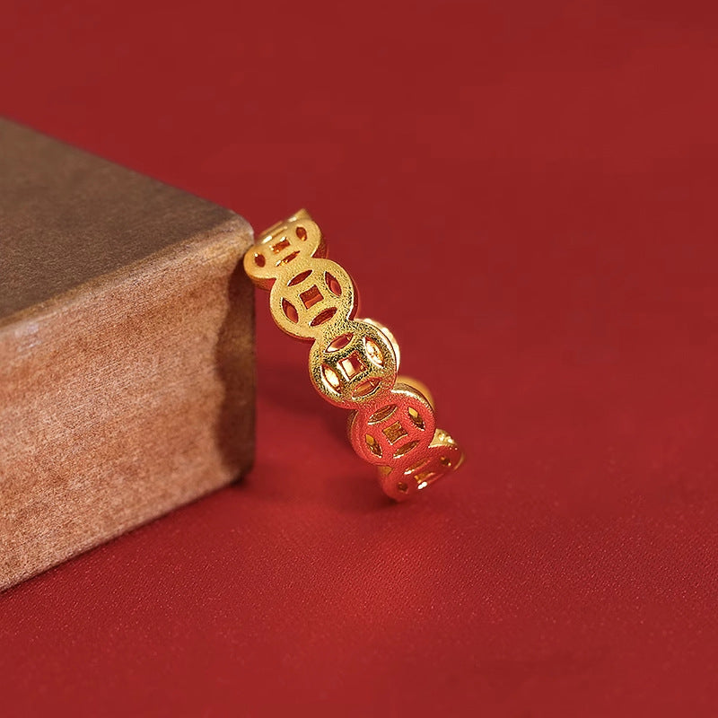 A2廠 韓國韓版金銅錢開口戒指 批發 折扣@洽客服 25.03.W4「WR153」