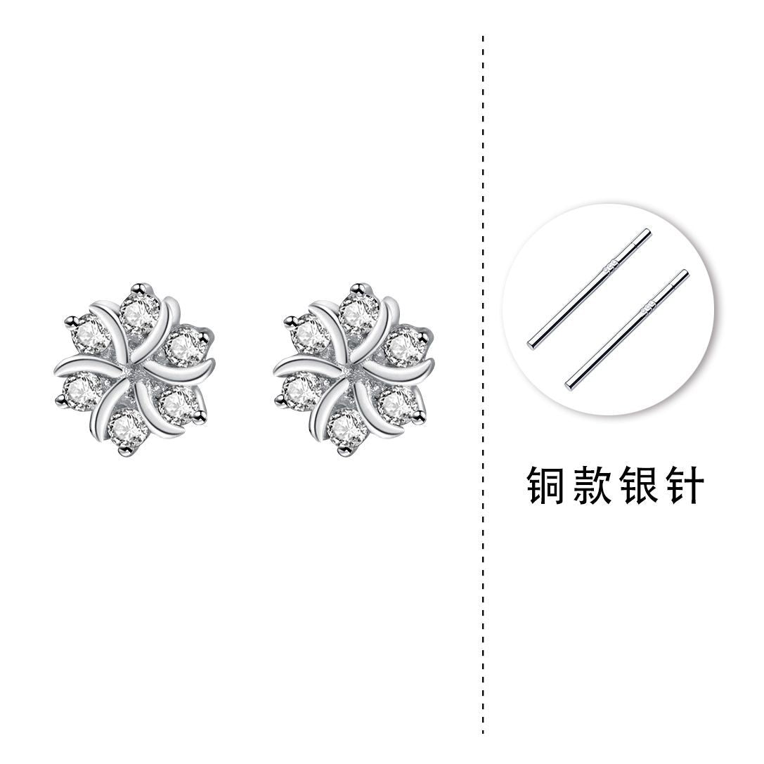 C廠 韓系雪花鋯石S999純銀耳環 批發 折扣@洽客服 26.03.W1「E3824」