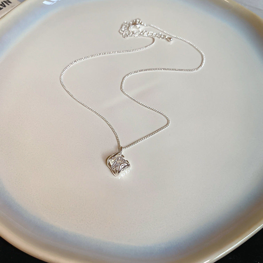 A2廠 韓國韓版鋯石鏤空方形銅鍍18K金項鍊 批發 折扣@洽客服 25.05.W4「HN8481」