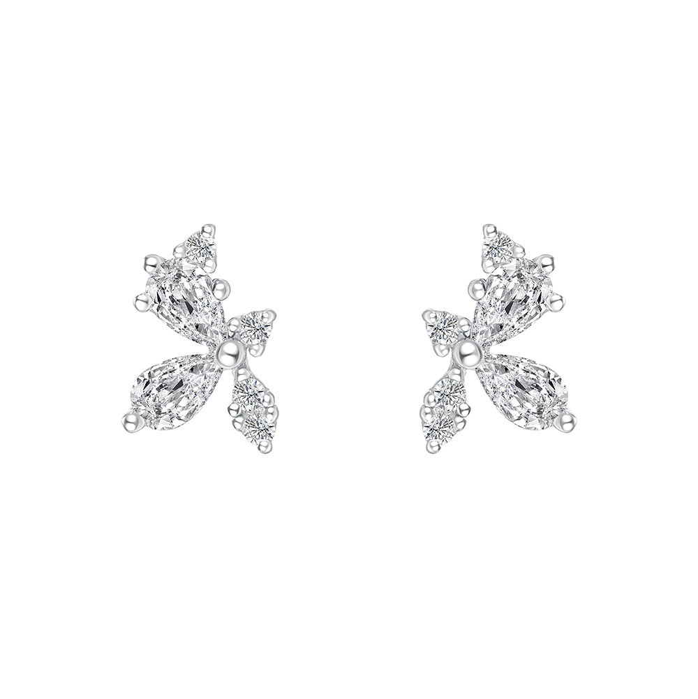 C廠 韓國韓版精緻鋯石蝴蝶S999純銀耳環 批發 折扣@洽客服 25.12. W2「E5875」