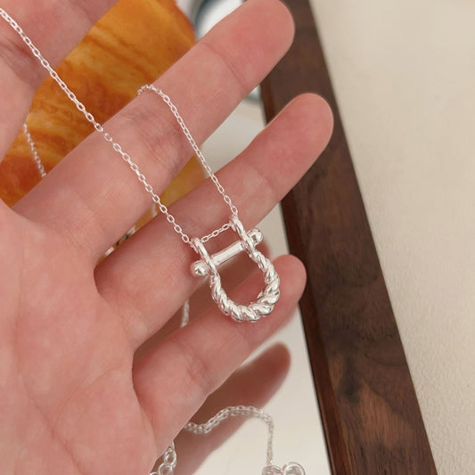C3廠 韓系馬蹄扣S925純銀項鍊批發 折扣@洽客服 26.10.W4「hxl416」