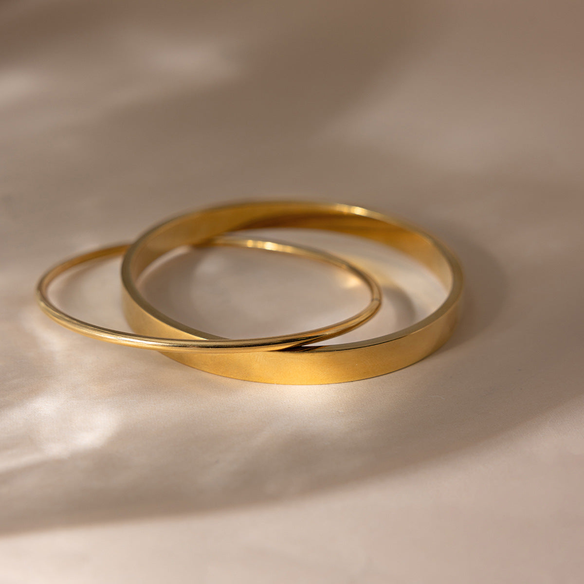 B廠 歐美款【超值2件套】GLORIA 雙層鈦鋼鍍18K金手環批發 折扣@洽客服 26.03.W4「JDB0309012」