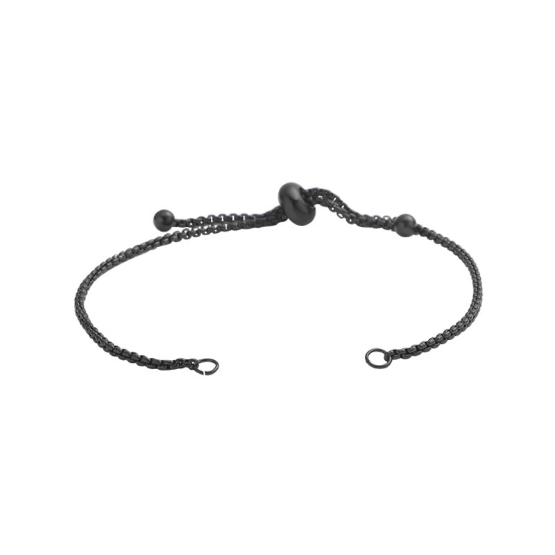 现货胶珠手链 bolo bracelet不锈钢珍珠链手链可调节DIY个性手链