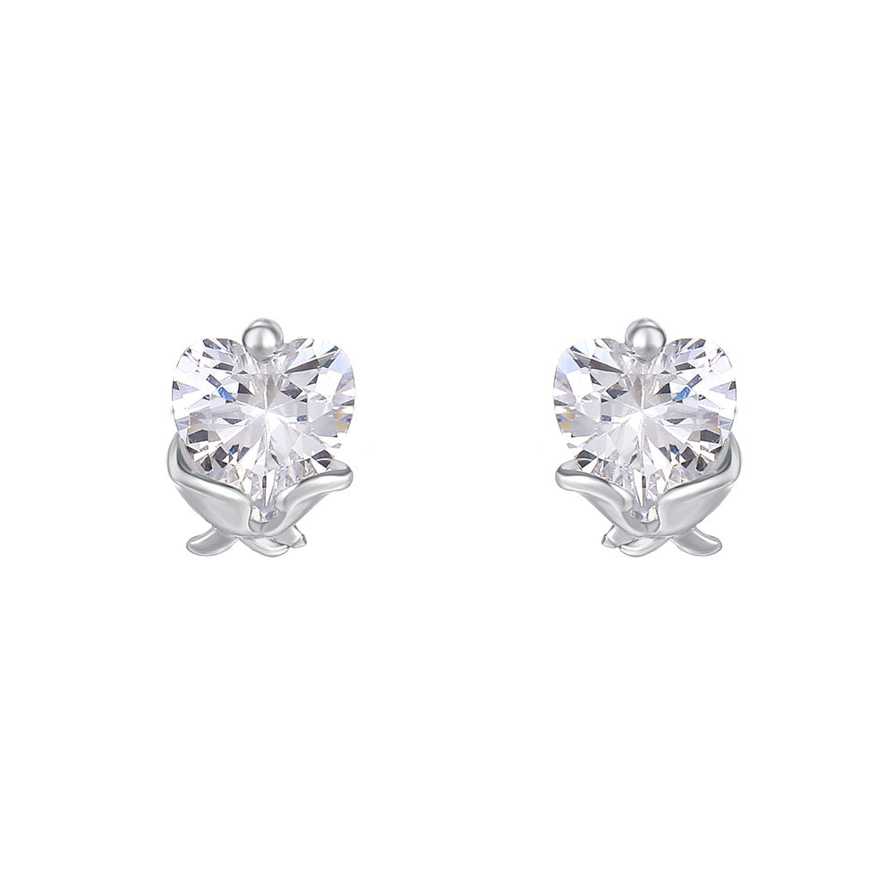 C廠 韓國韓版設計感玫瑰心S999純銀耳環 批發 折扣@洽客服 25.12.W4「E5940」