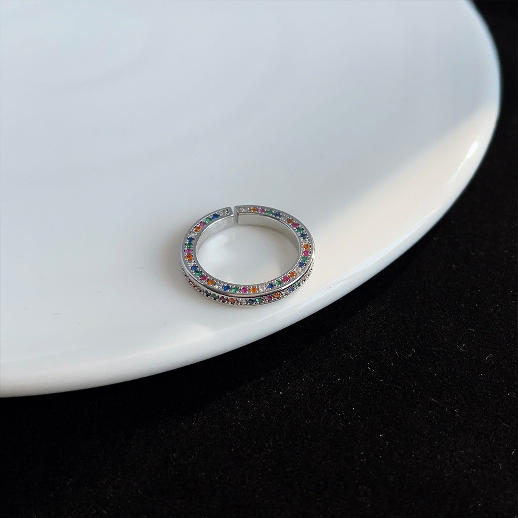 A廠 韓系遇見彩虹~多巴胺彩色鋯石銅戒指 批發 折扣@洽客服 25.04.W3「2292」