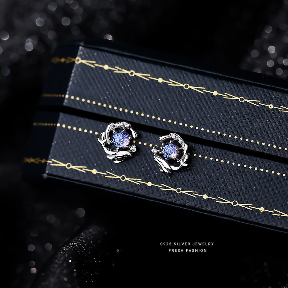 C廠 韓國韓版琉璃石如鯨入海52赫茲S925純銀項鍊&耳環 批發 折扣@洽客服 25.10.W3「YA0307 YE0126」