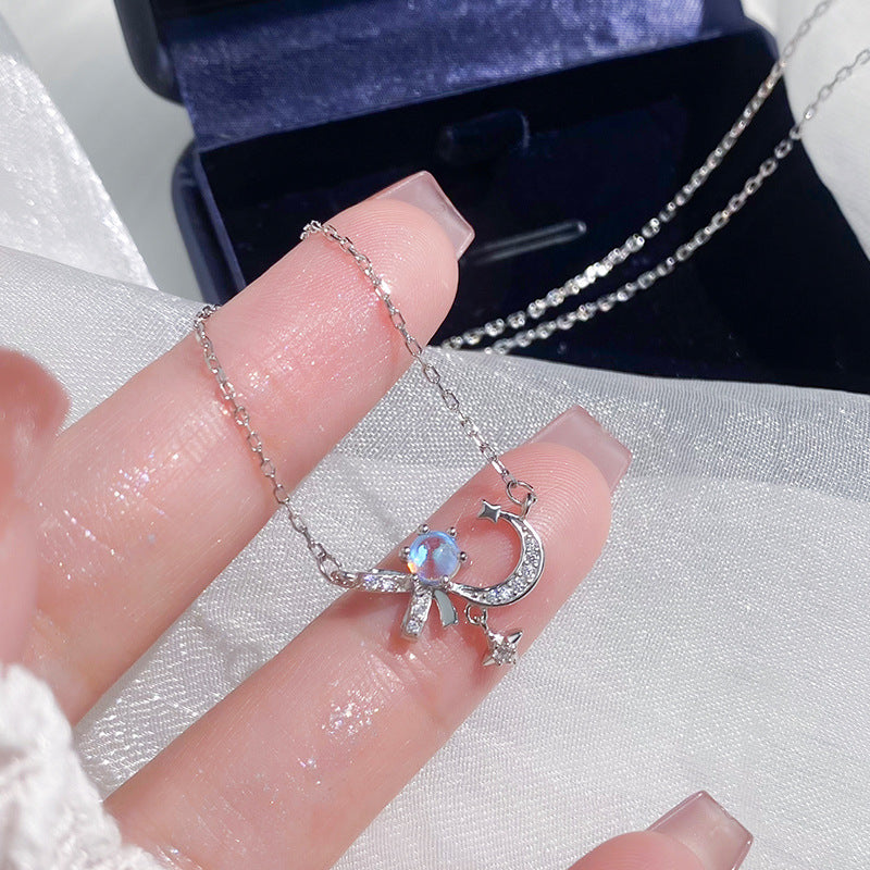 C廠 韓系星月蝴蝶結S999足銀項鍊「YC1690N_1」24.11.W5 批發折扣@洽客服