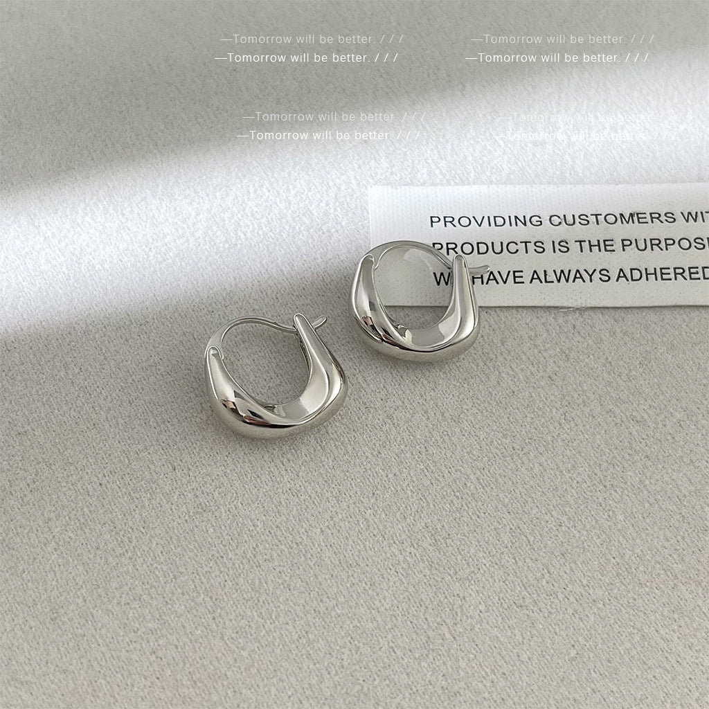 A廠 韓系極簡主義金屬銅鍍14K金銀針耳環「3196 3197」25.01.W3 批發折扣@洽客服