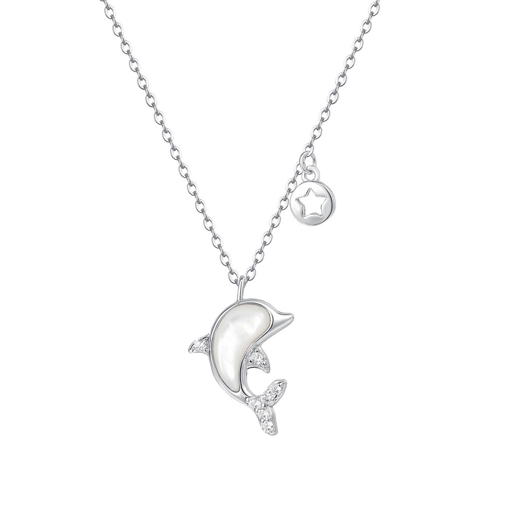 C廠 韓國韓版白貝海豚S999純銀項鍊 批發 折扣@洽客服 24.11.W2「A2666」