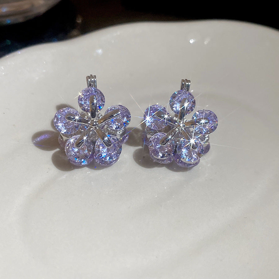 A2廠 韓國韓版鋯石花朵雙面耳扣 批發 折扣@洽客服 25.11.W2「WE5046」
