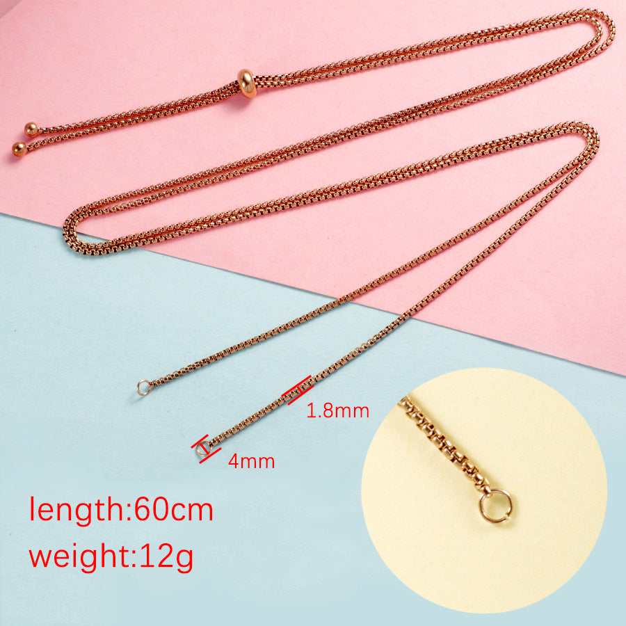 现货胶珠手链 bolo bracelet不锈钢珍珠链手链可调节DIY个性手链