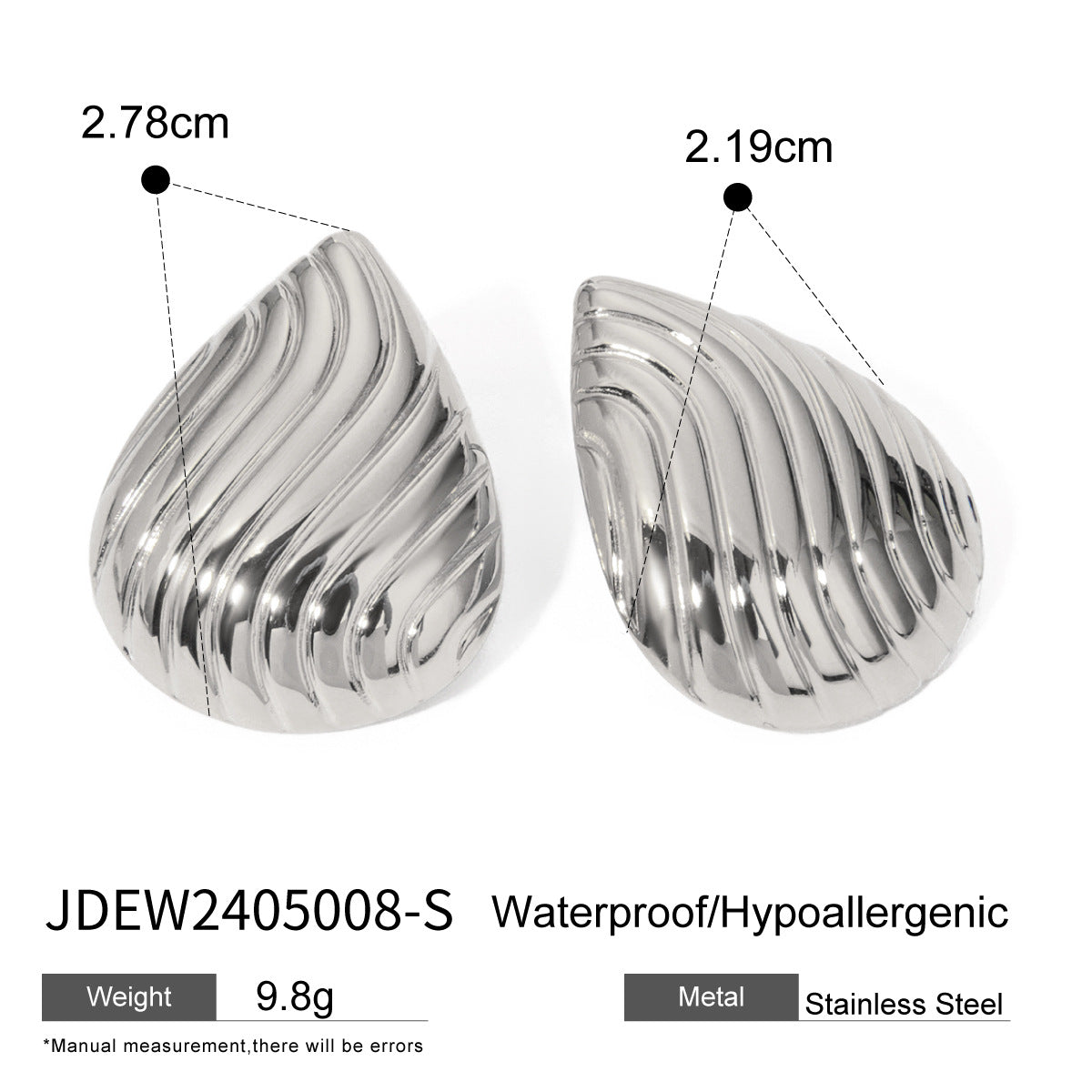 B廠 歐美款 EMALINE 不鏽鋼鍍18K金耳環「JDEW2405008,JDEW2405008-S」24.10.W1 批發折扣@洽客服