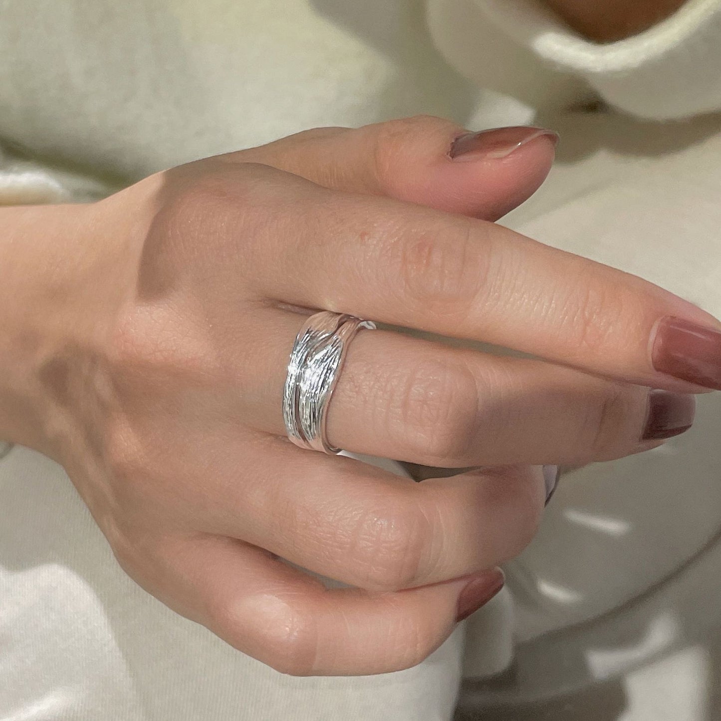C2廠 韓國韓版褶皺條紋寬面S999純銀戒指 批發 折扣@洽客服 26.01.W1「XSR1130」