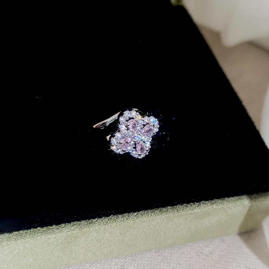 A2廠 韓國韓版優雅花卉鋯石耳夾批發 折扣@洽客服 26.03.W3「HE31262」