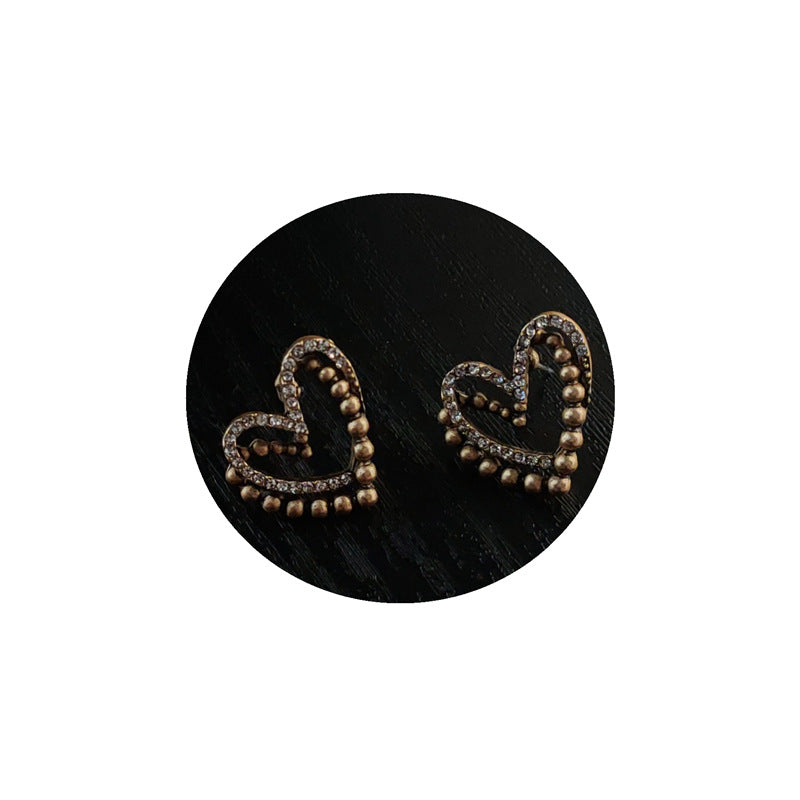 A廠 韓系款 鑲鑽愛心氣質銀針耳環 批發 折扣@洽客服 26.03.W1「A-509」