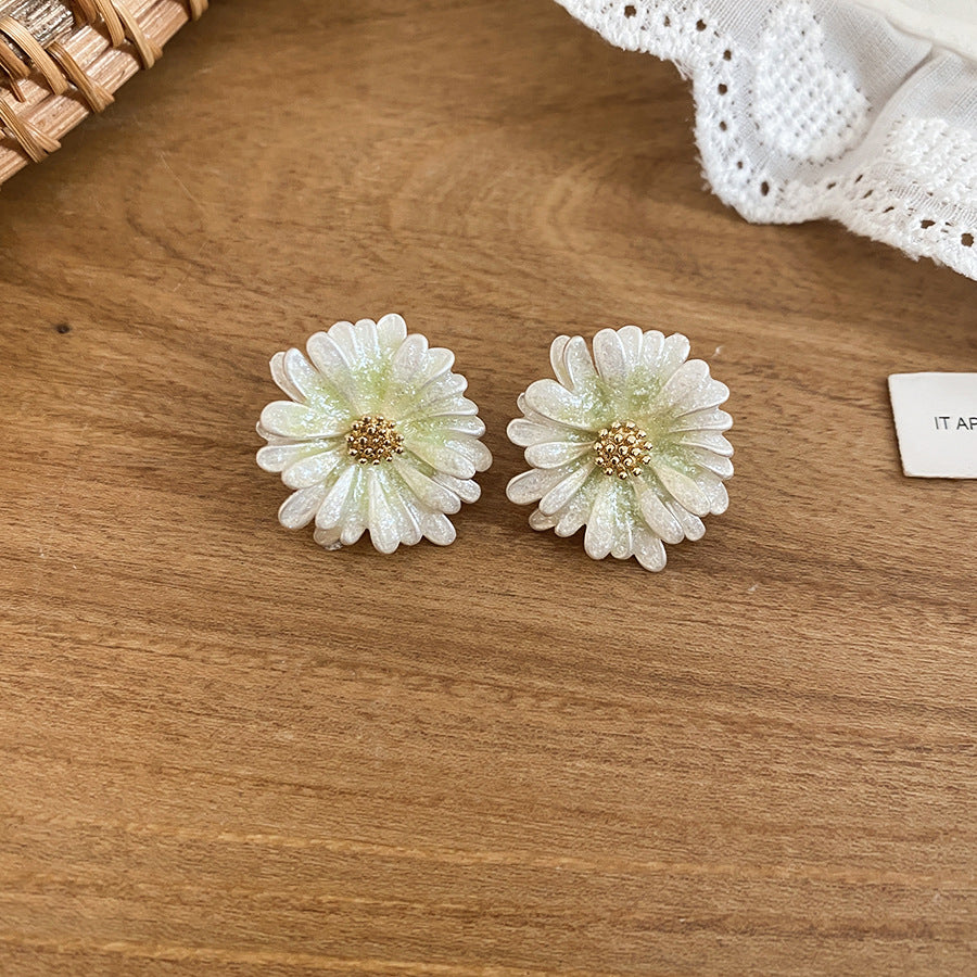 A2廠 韓國韓版小雛菊滴油銀針耳環批發 折扣@洽客服 26.03.W4「HE31346」