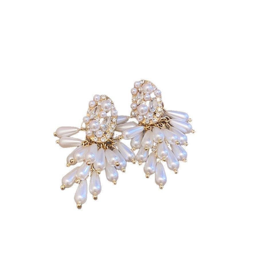 A2廠 鈦鋼|韓國韓版鑲鑽橢圓形珍珠銀針耳環 批發 折扣@洽客服 26.01.W3「HE26577」