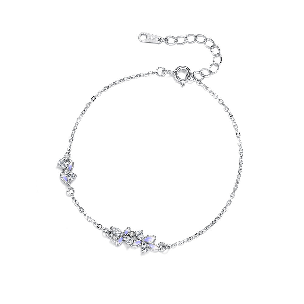 C廠 韓國韓版紫色滴膠繁花S925純銀手鍊 批發 折扣@洽客服 25.12.W2「L1236」