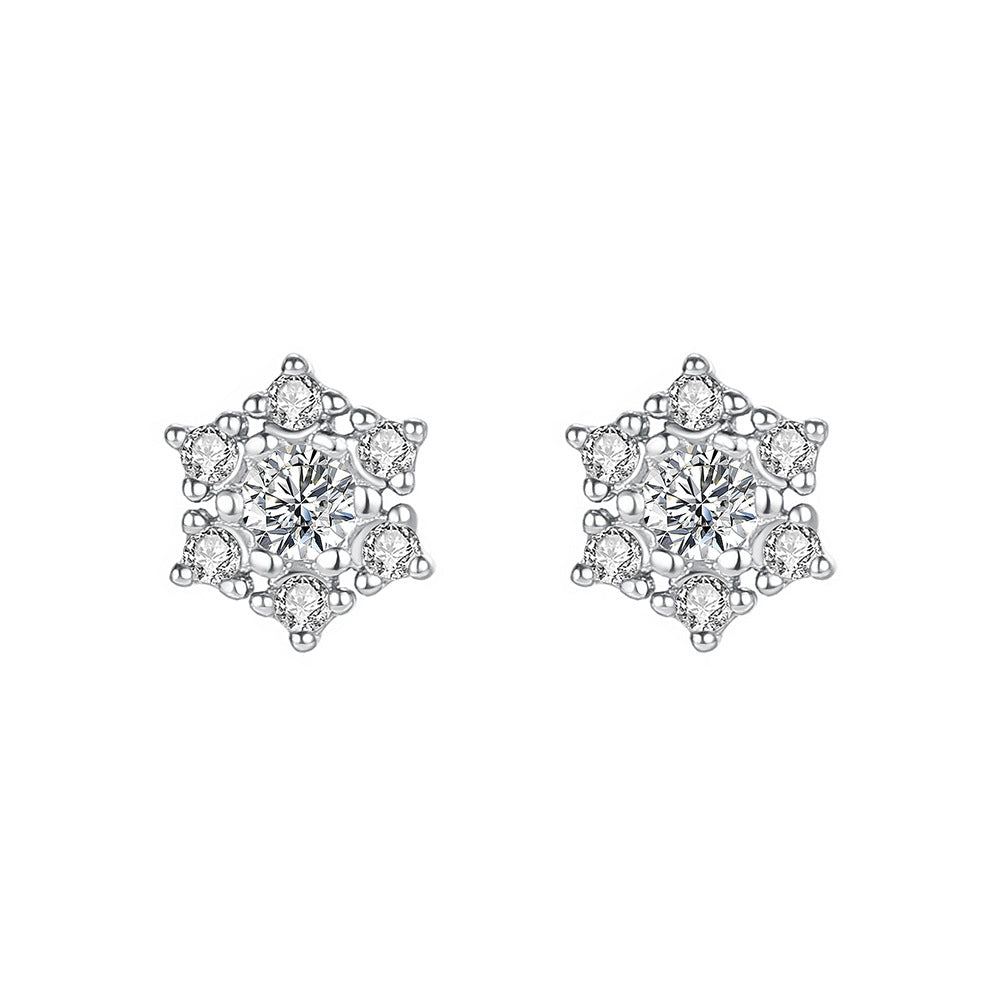 C廠 韓國韓版精緻雪花S999純銀耳環 批發 折扣@洽客服 25.12.W3「E5881」