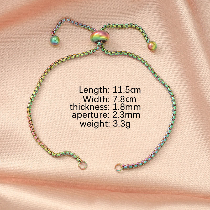 现货胶珠手链 bolo bracelet不锈钢珍珠链手链可调节DIY个性手链