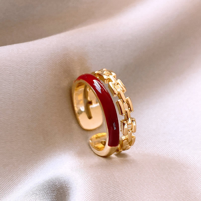 A2廠 韓國韓版滴油雙層電鍍真金開口戒指 批發 折扣@洽客服 26.01.W1「WR609」