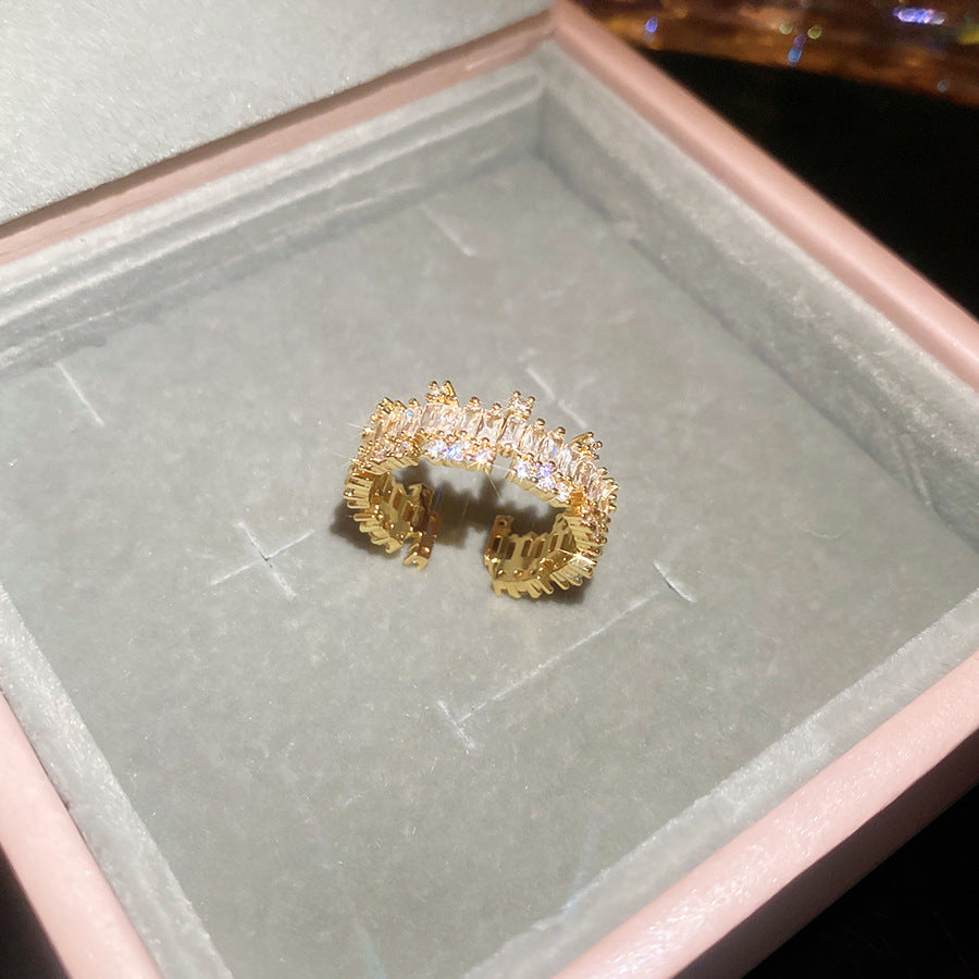 A2廠 韓國韓版輕奢美鑽方形開口銅鍍18k金戒指 批發 折扣@洽客服 25.08.W3「HR2629 HR2632」