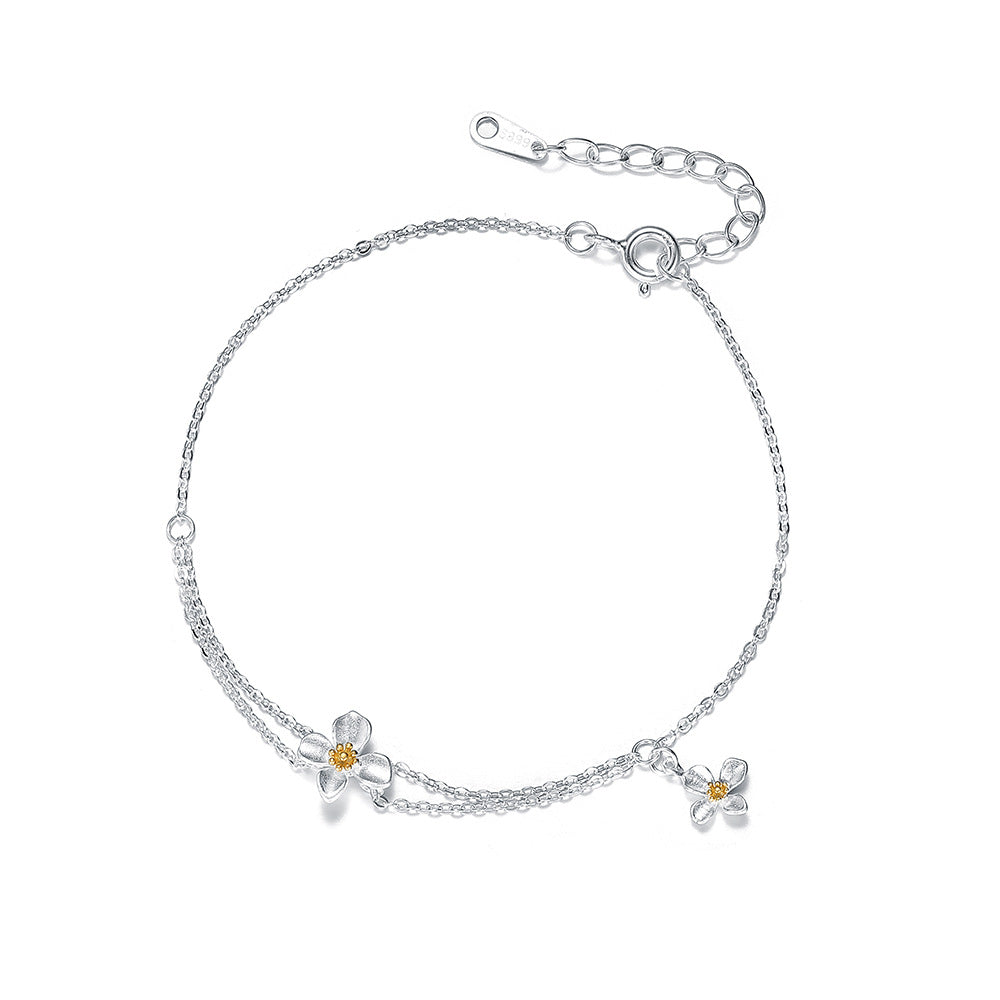 C廠 韓國韓版森林系梔子花S999純銀手鍊「L1260」