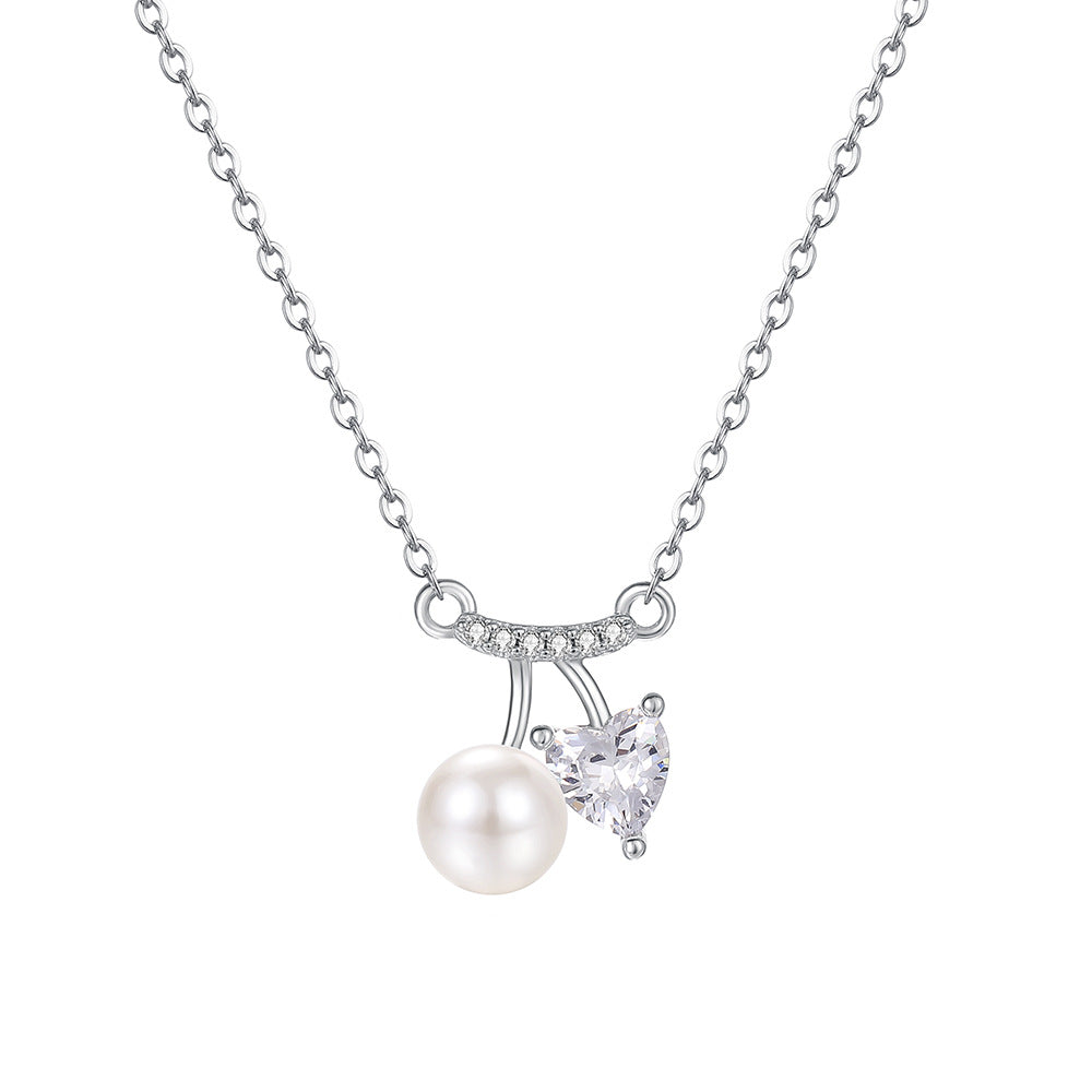 C廠 韓國韓版氣質櫻桃珍珠S925純銀項鍊 批發 折扣@洽客服 26.01.W1「A4844」