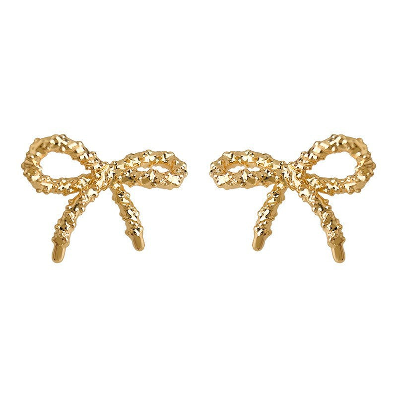 A廠 環保銅|韓系輕奢沙面蝴蝶結銀針耳環 批發 折扣@洽客服 26.01.W4「6984」