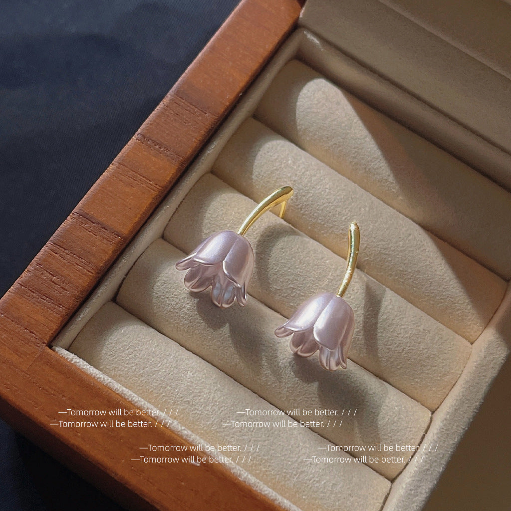 A廠 日韓鬱金香銀針耳環 批發 折扣@洽客服 25.12.W3「1542」