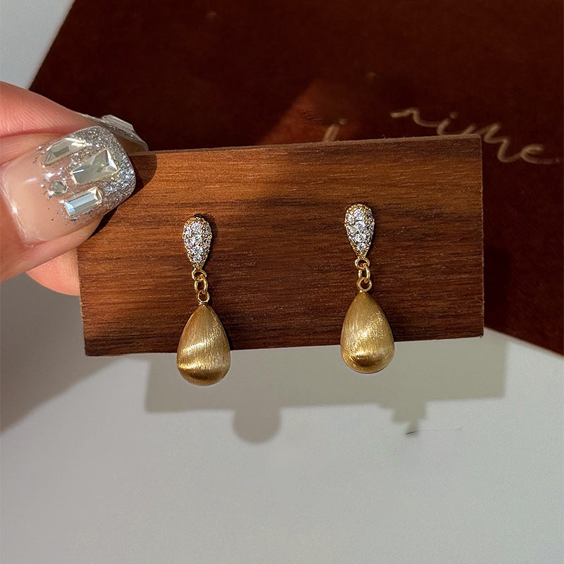 A2廠 韓國韓版鋯石金色質感水滴銀針耳環 批發 折扣@洽客服 25.12.W1「HE29450」