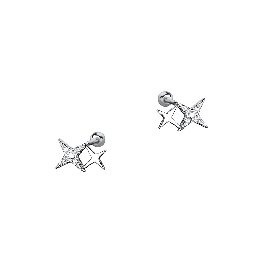 C2 時尚星星S999足銀耳環「E3558」24.02.W1 批發折扣@洽客服