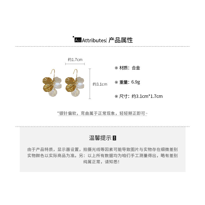 A2 韓國韓版貝母小花流蘇銀針耳環「HE21317」24.08.W3 批發折扣@洽客服