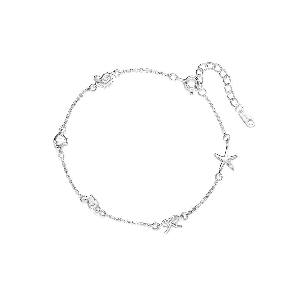 C廠 韓國韓版海星蝴蝶結貝殼S999純銀手鍊 批發 折扣@洽客服 25.11.W1「L1164」