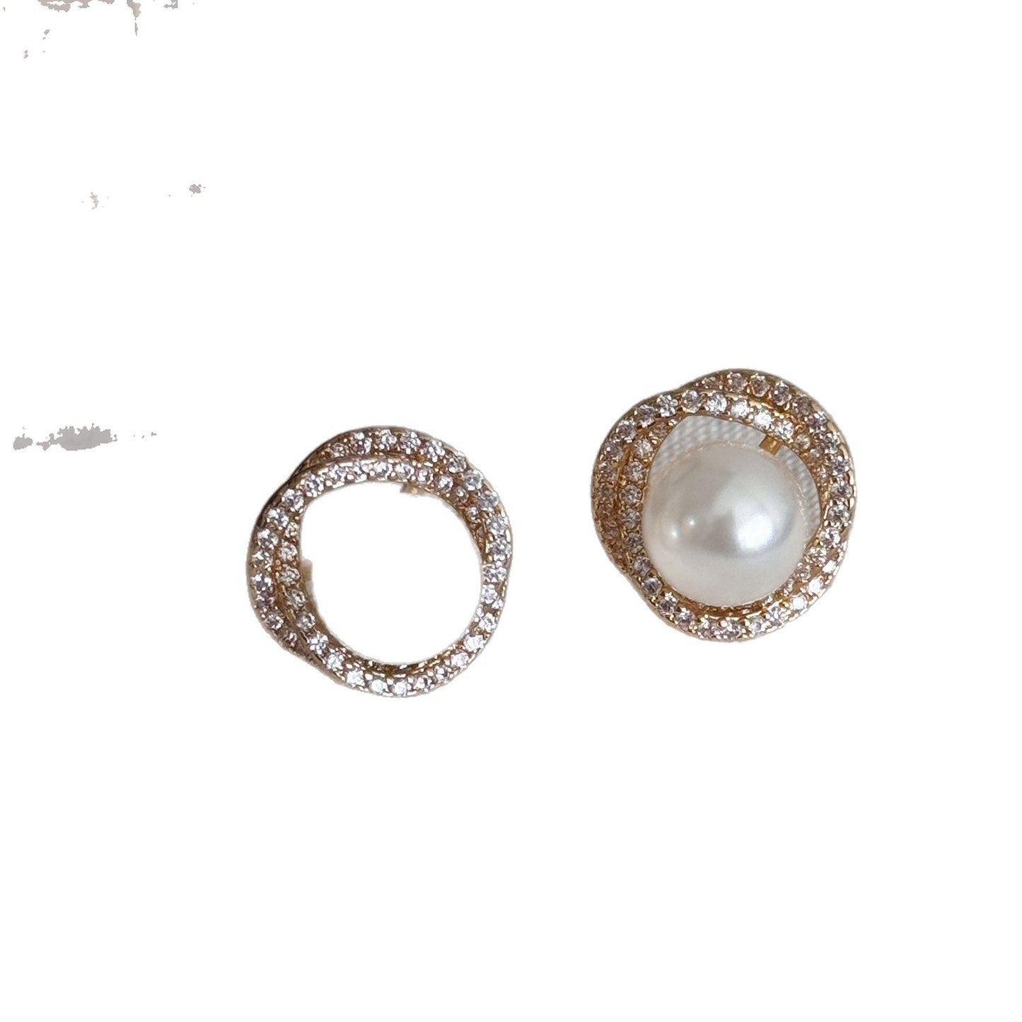 A2廠 日韓款鋯石幾何圓形珍珠銀針耳環 批發 折扣@洽客服 25.11.W4「HE29006」