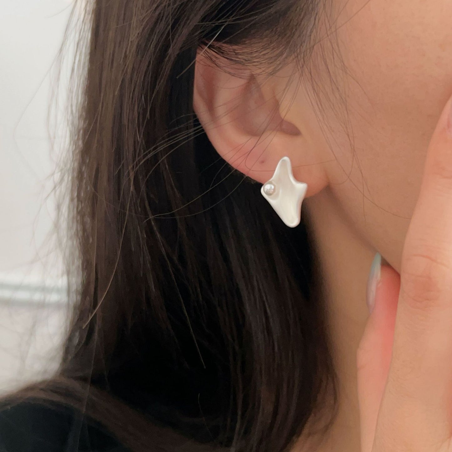 C3廠 韓國韓版幾何珍珠S925純銀耳環 批發 折扣@洽客服 25.10.W5「hes410」