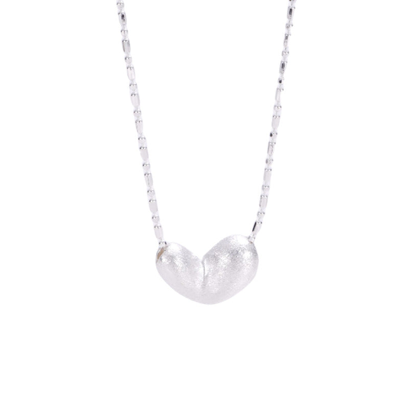 C2廠 韓國韓版拉絲愛心S925純銀項鍊 批發 折扣@洽客服 25.10.W5「SN3377」