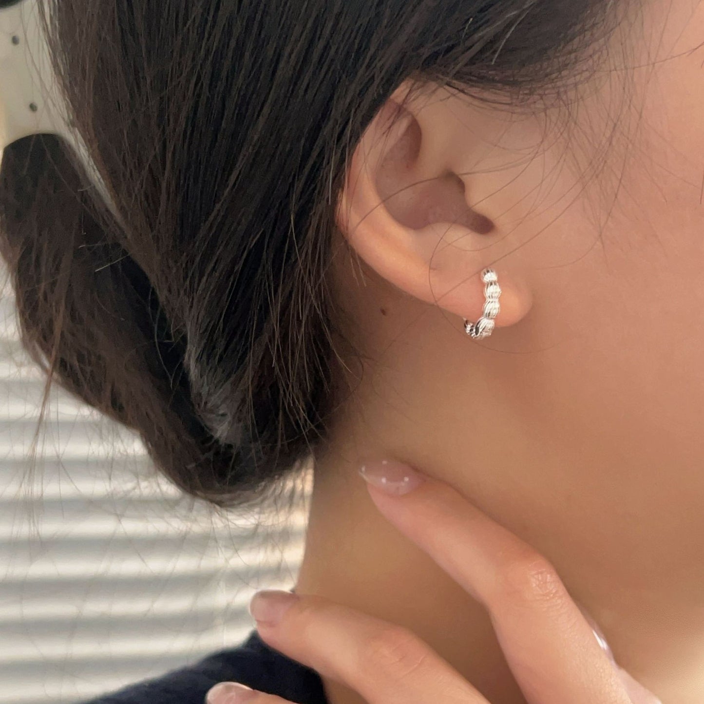 C3廠 韓版重工米粒珠S925純銀耳環 批發 折扣@洽客服 25/11.W4「es173」