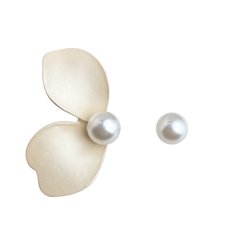 A廠 韓系不對稱花朵珍珠銀針耳環 批發 折扣@洽客服 25.04.W1「5577」