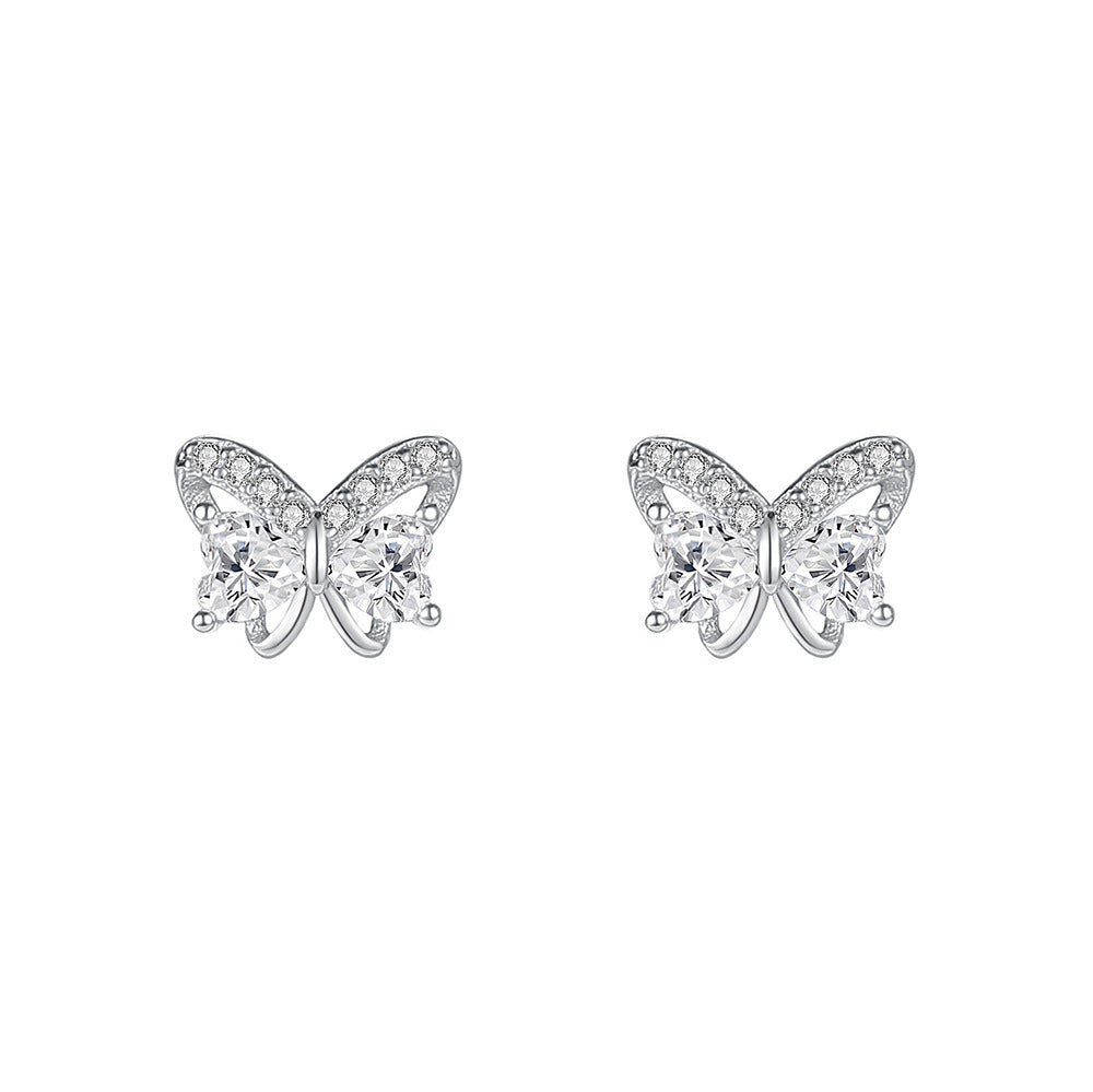 C廠 韓國韓版愛心蝴蝶S925純銀耳環 批發 折扣@洽客服 25.12.W4「E5929」