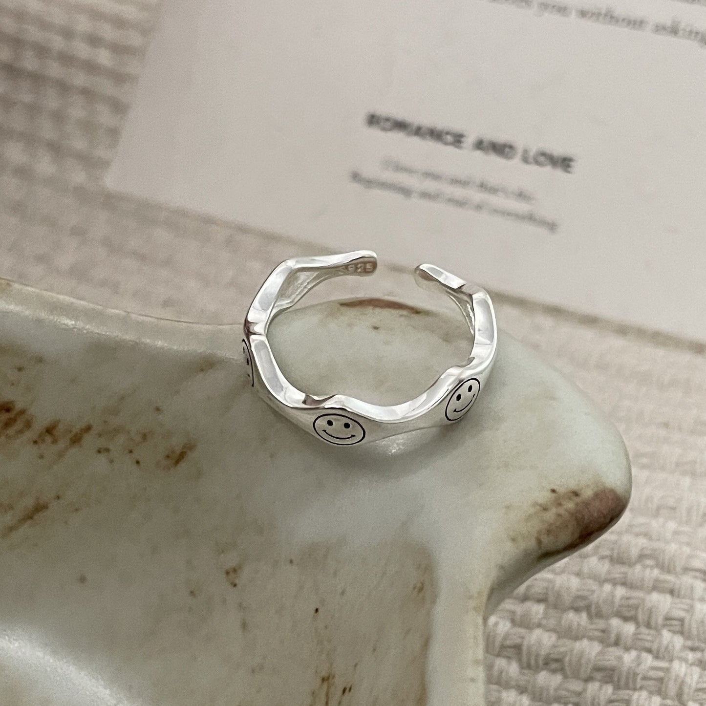 C2廠 韓國韓版波浪笑臉S925純銀戒指 批發 折扣@洽客服 26.01.W1「SR1265」
