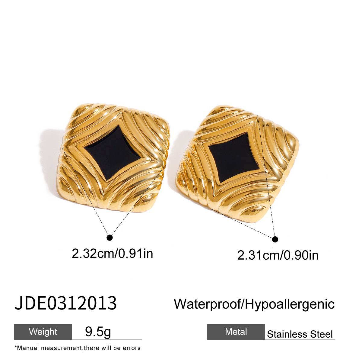 B廠 歐美款 MADISON 鈦鋼鍍18K金耳環 25.06.W2「JDE0312013」