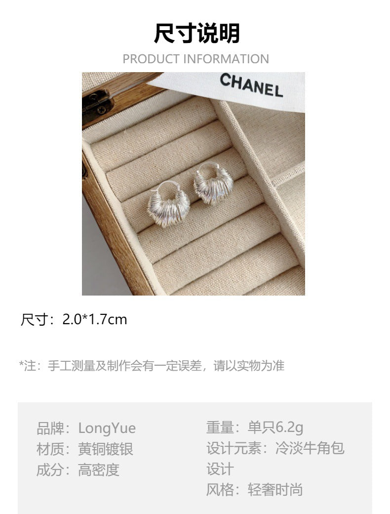 B廠 歐美纏繞牛角金屬銅鍍22K金耳環「ER2118」24.10.W4 批發折扣@洽客服