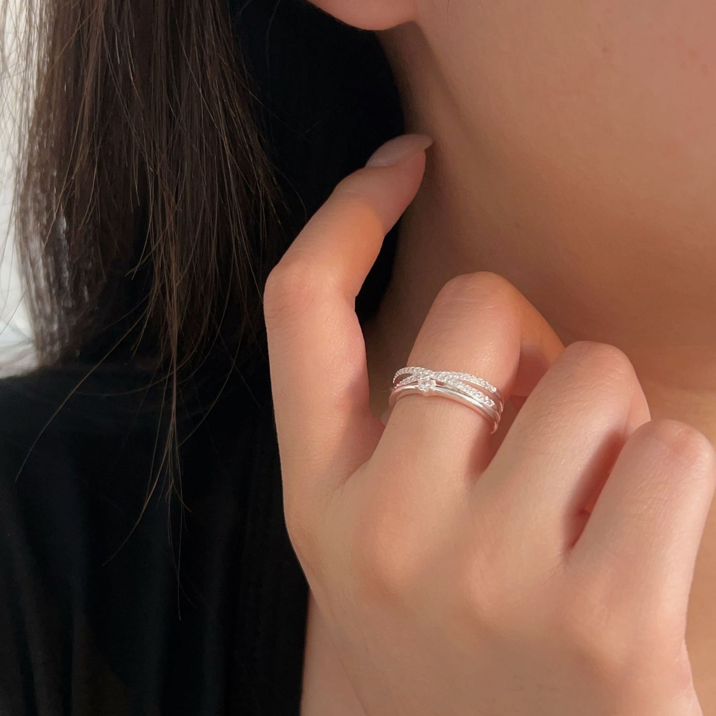 C3廠 韓版重工鑲嵌幾何S925純銀戒指 批發 折扣@洽客服 25/11.W4「jz023-1」