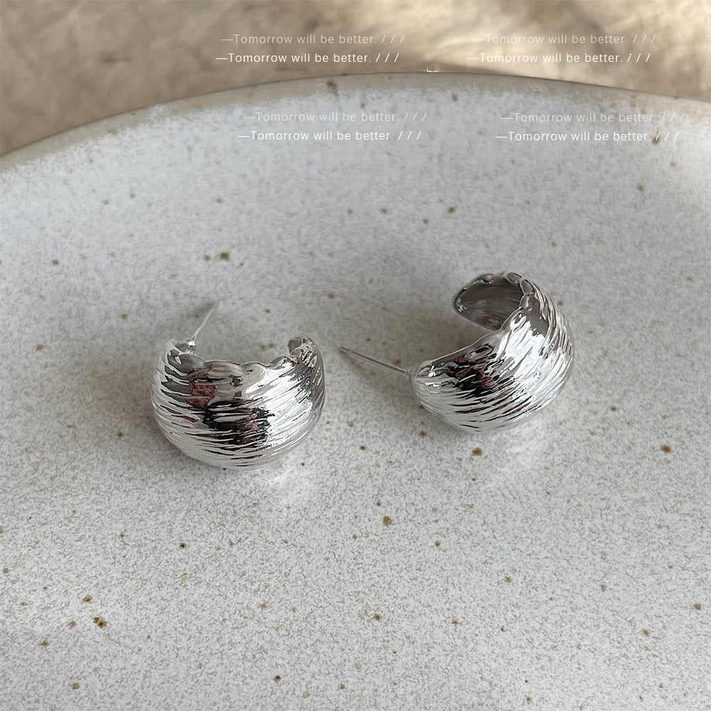 A廠 日韓弧形金屬銀針耳環 批發 折扣@洽客服 25.03.W2「3275 3276」