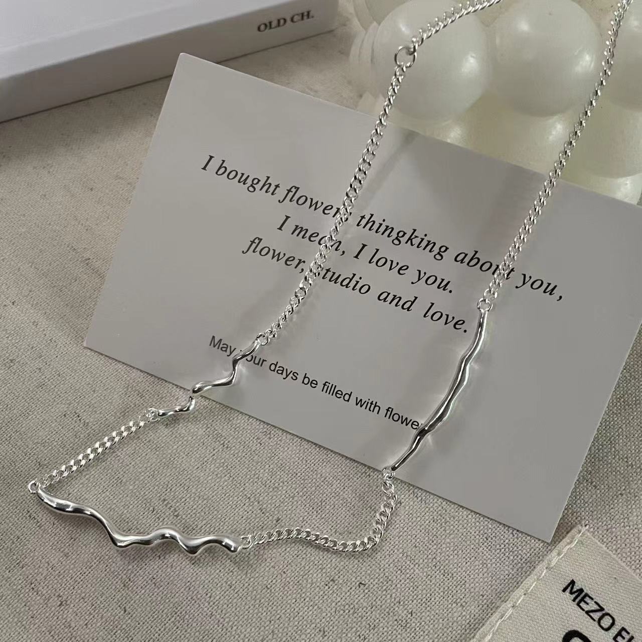 C2廠 韓國韓版波浪925純銀項鍊 批發 折扣@洽客服 25.11.W1「SN3348」