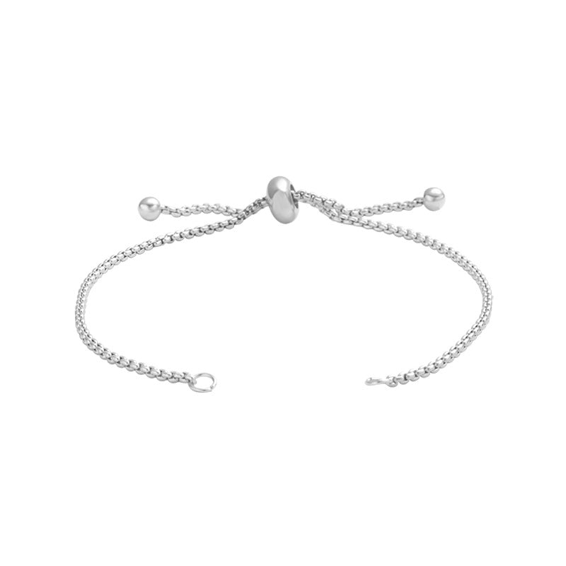 现货胶珠手链 bolo bracelet不锈钢珍珠链手链可调节DIY个性手链