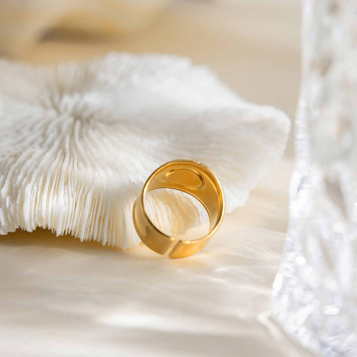 B廠 歐美款JEAN 珍珠開口鈦鋼鍍18K金戒指 批發 折扣@洽客服 25.12.W3「JDR0310004」