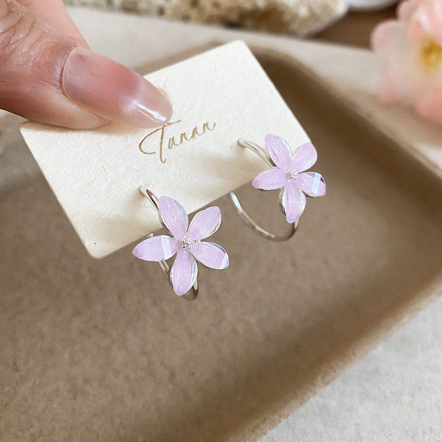 A2廠 韓國韓版小清新樹脂花朵耳圈批發 折扣@洽客服 26.03.W4「HE31344」